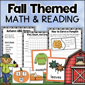 Preview of Fall Fun Write the Room How to Carve A Pumpkin Writing Bar Graph Activities