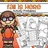 Fall Activities and Printables Packet Preschool Distance L