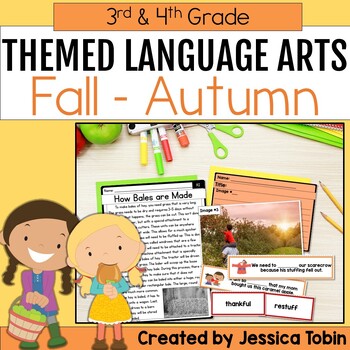 Preview of Fall Activities 3rd 4th Grade Language Arts - Reading, Writing, Grammar - Autumn