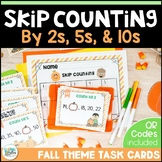 Fall Activities for Skip Counting by 2, 5 & 10 Task Cards 