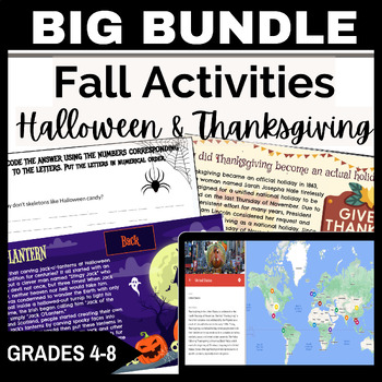 Preview of Fall Activities for Social Studies: History of Halloween and Thanksgiving