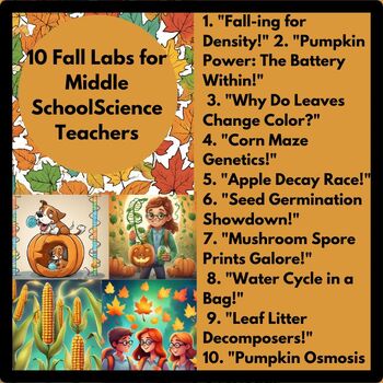 Preview of Fall Activity Autumn Science Labs for Middle School