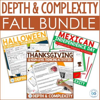 Preview of Fall Activities Depth and Complexity Print and Go Autumn BUNDLE