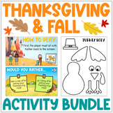 Fall Activity Bundle - Fun Thanksgiving Games, Activities 