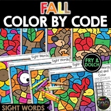 Fall Activity Color by Code Sight Words September | Octobe
