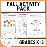 Fall Activity Pack No Prep, Printables for Grades K-3