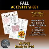 Fall Activity Sheet