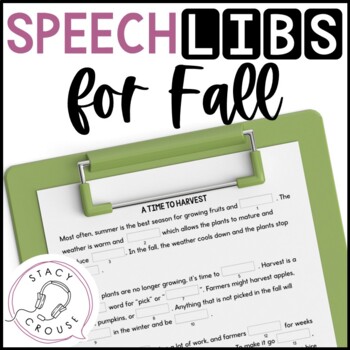 Preview of Fall Activity for Older Student Speech Therapy Speech Libs Worksheet + Digital