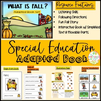 Preview of Fall Adapted Book Game Picture Vocabulary Cards Special Education