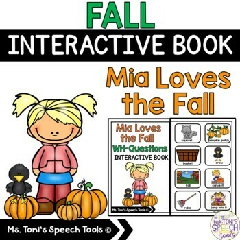 Preview of Fall Adapted Book | WH Questions | Mia Loves the Fall