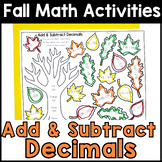 Fall Adding & Subtracting Decimals - 5th Grade Thanksgivin