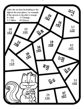 Regrouping Color By Number Fall Worksheets & Teaching Resources | Tpt