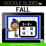 Fall Addition Facts for 2nd Grade Google Slides™ Practice 
