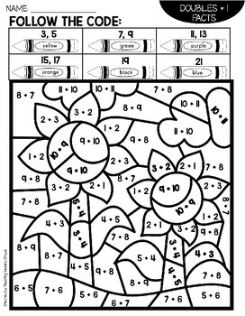Fall Addition Facts to 20 Color By Number Activities No Prep Worksheet ...