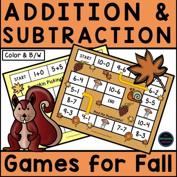 Preview of Fall Addition & Subtraction Within 10 Games