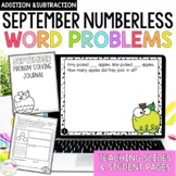 Fall Addition and Subtraction Numberless Word Problems Sep