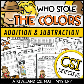 Preview of Fall Addition and Subtraction with CSI Math Mystery Detective | Autumn