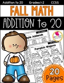 Fall Addition to 20 Math Worksheets