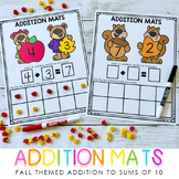 Fall Addition to Sums of 10 - Ten Frame Addition - Writing