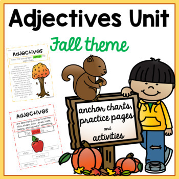 Preview of Fall Adjectives with Fall Reading Activities and Fall Writing Activities