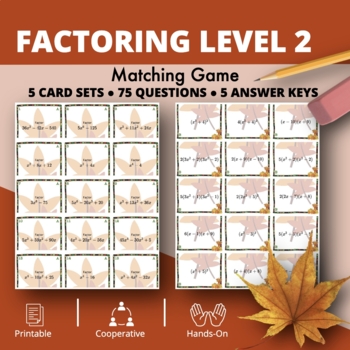 Preview of Fall: Algebra Factoring Level 2 Matching Game