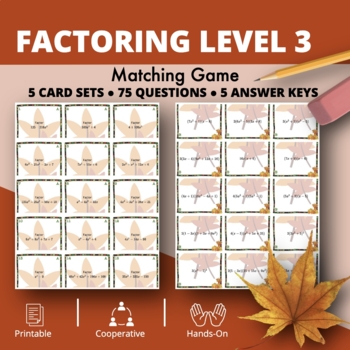 Preview of Fall: Algebra Factoring Level 3 Matching Game