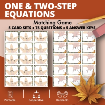 Preview of Fall: Algebra One & Two-Step Equations Matching Game