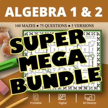 Preview of Fall: Algebra SUPER MEGA BUNDLE Maze Activity