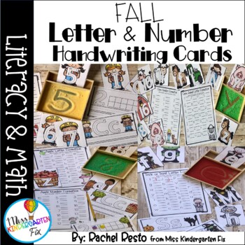 Preview of Fall Alphabet Letter and Number Handwriting Bundle