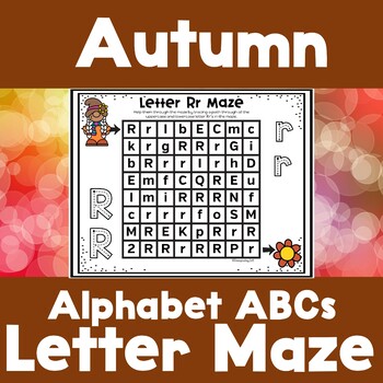 Preview of Fall Alphabet Maze | Letter Searches | ABC Center