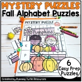 Fall Mystery Puzzles, Autumn Letter and Beginning Sounds Match