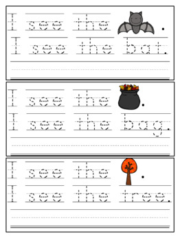 Fall Trace & Write Sight Word Sentences by Karly's Kinders | TpT