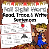 Fall Trace & Write Sight Word Sentences