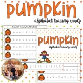 Fall Alphabet Tracing Cards, Pumpkin Tracing Cards for Pre