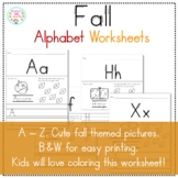Fall Alphabet Worksheets A - Z