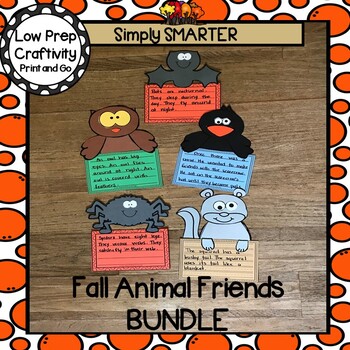 Preview of Fall Animal Friends Cut And Paste Writing Craftivities Bundle