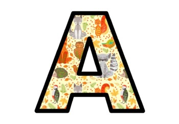 Preview of Fall Animals Bulletin Board Letters, Classroom Décor, Alphabet