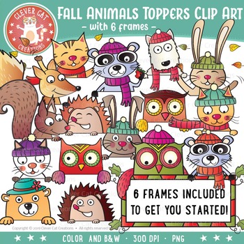 Preview of Fall Animals Toppers Clipart