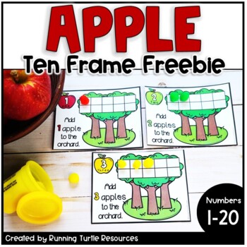 Preview of Fall Apple Ten Frames FREEBIE