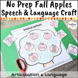 Fall Apples Articulation and Language Craft for Speech Therapy