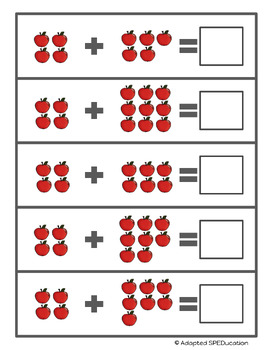 Fall- Apples - Counting 1-20 and Addition to 18- File Folder Activities