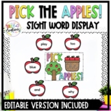 Fall Apples Sight Word Display | Classroom Display | Editable