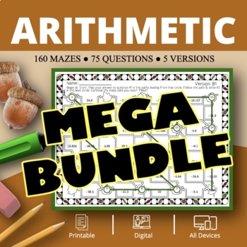 Preview of Fall: Arithmetic BUNDLE Maze Activity