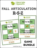 Fall Articulation Games- S, Z, R- Tic-Tac-Toe Game BUNDLE