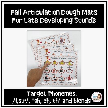 Preview of Fall Speech Therapy Articulation Dough Mats for Late Developing Sounds