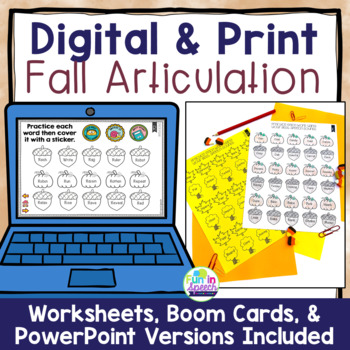 Preview of Print & No Print Fall Articulation for Digital Speech Therapy
