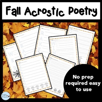 Fall Autumn Acrostic Poetry by Ragtag Resources | TPT