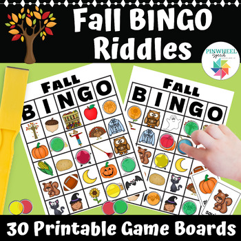 Preview of Fall BINGO Vocabulary Riddles Fall Speech Therapy Language Activity