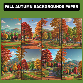 Preview of Fall Autumn Backgrounds Paper Bundle