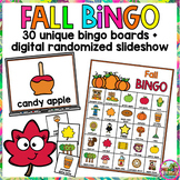 Fall Autumn Bingo Activity Game with Digital Randomized Slideshow